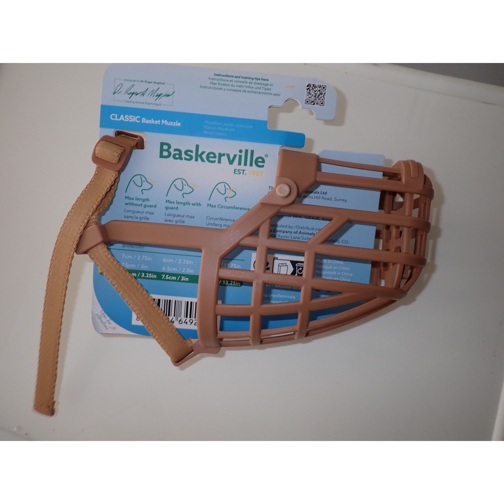 Baskerville Classic Basket Muzzle Tan Dog Safety Training Size 9 - Picture 3 of 5
